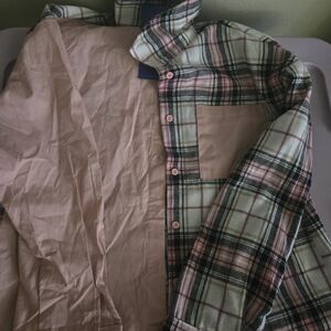 Pink and Black Plaid Shirt